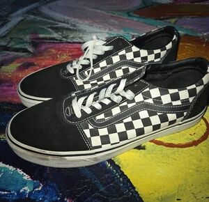 Vans Checkerboard Old Skool Sneakers - Black & White